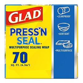 Glad Glad Press'N Seal Plastic Food Wrap, 70 Square Foot Roll (Package May Vary)