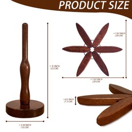 IKIMAKIST Wooden Trivets for Hot Dishes,Decorative trivets,Practical Desktop Decoration, Tree Shaped Ornaments.5 Wooden Trivets + 1 Stand.Anti-Slip to Prevent scalding of Dining Table (Walnut Wood)