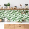 VEELIKE Green Fish Scale Peel and Stick Backsplash Tile Green