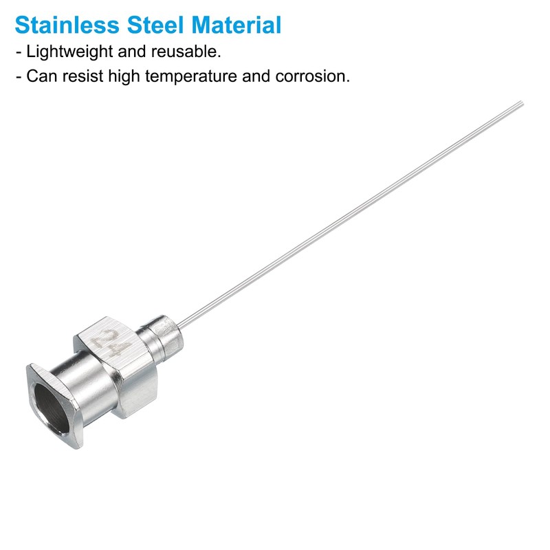 PATIKIL 24Ga x 1.5 Inch Stainless Steel Dispensing Needle Tips,