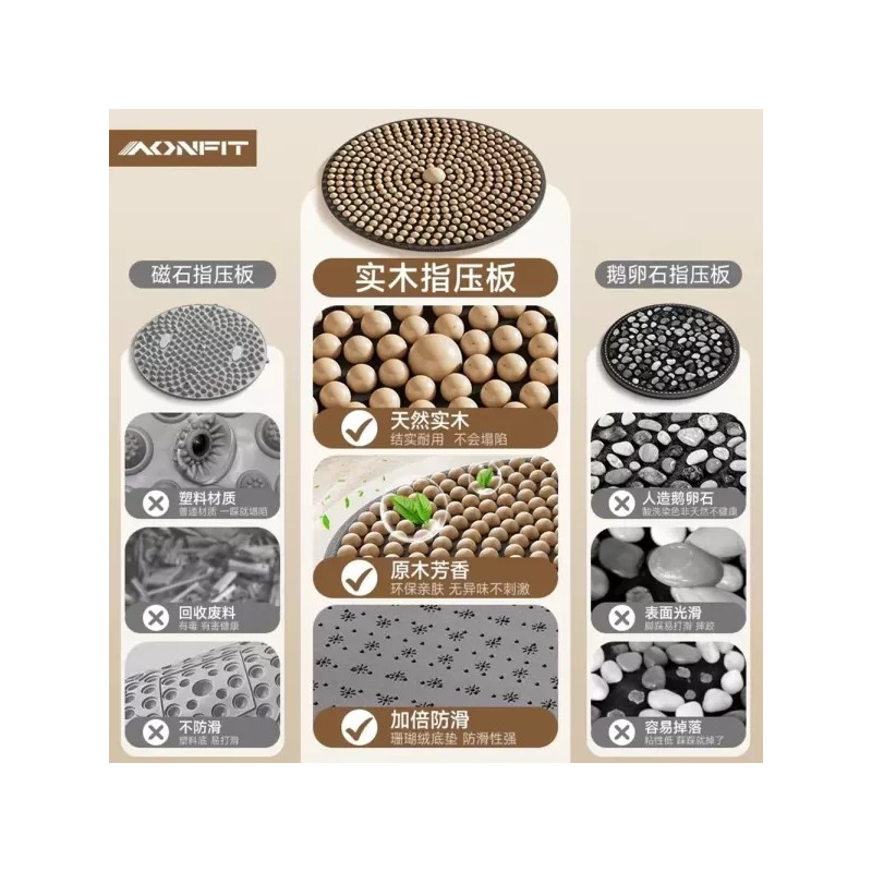 원목 발지압판 나무 발바닥 볼 지압발판 Wooden Foot Roller Massage