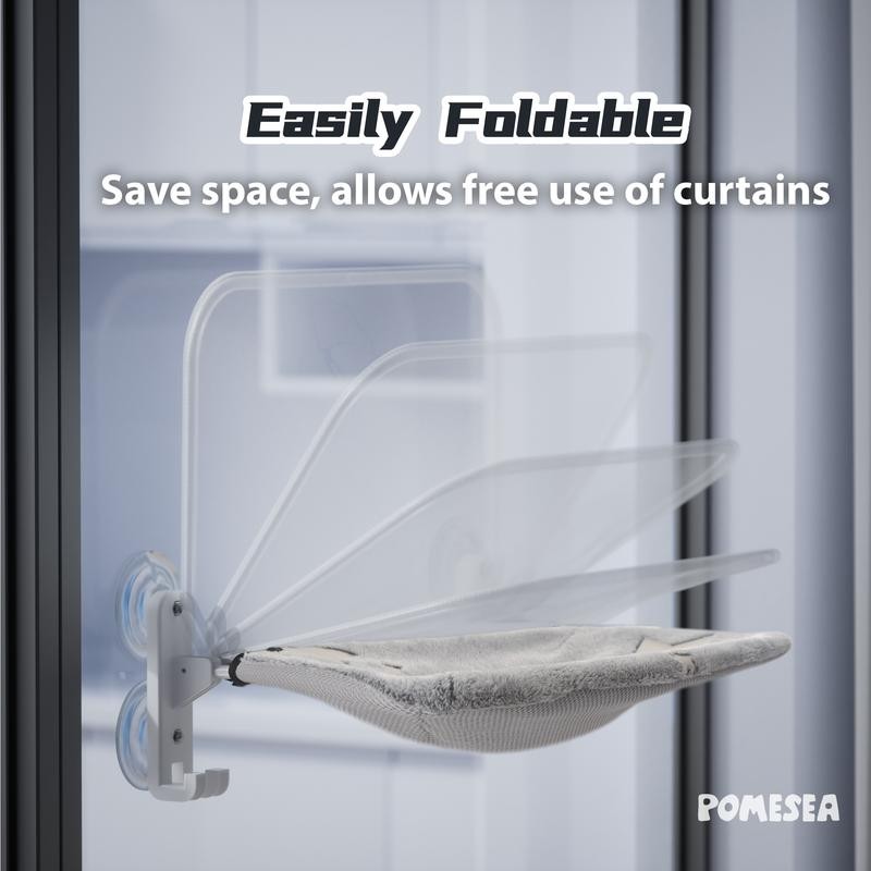 POMESEA 【POMESEA Cat Window Perch】Sunbathing Hammock with Hook Design,Glow in