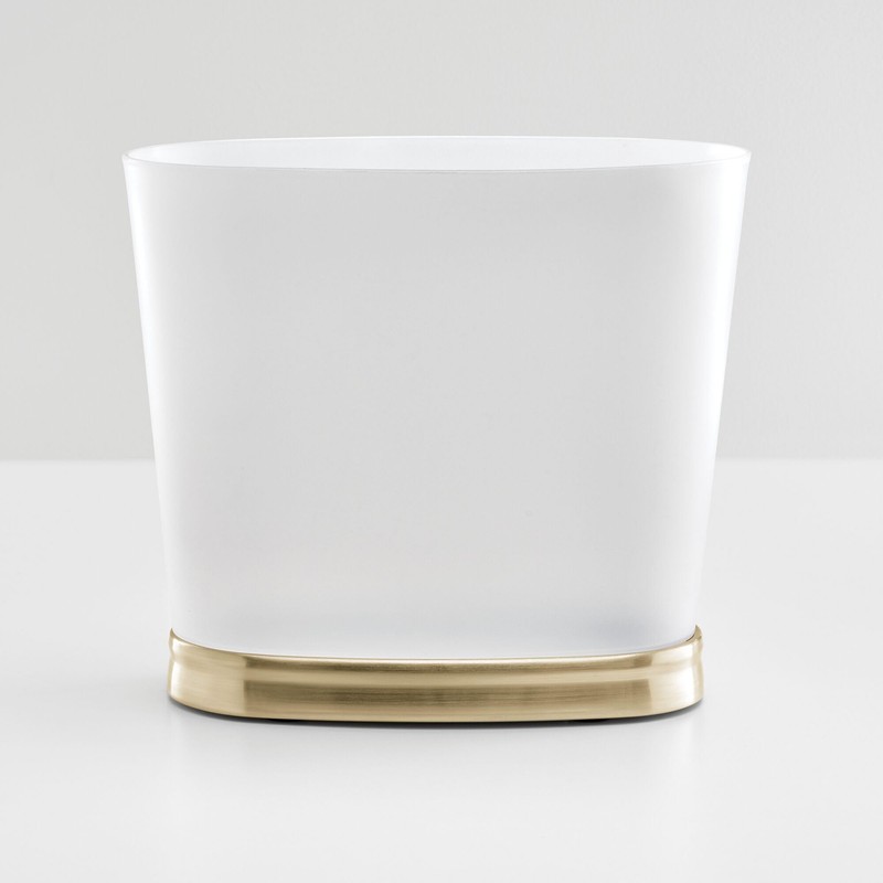 iDesign Slim Bathroom Trash Can, Small Plastic Garbage Can for