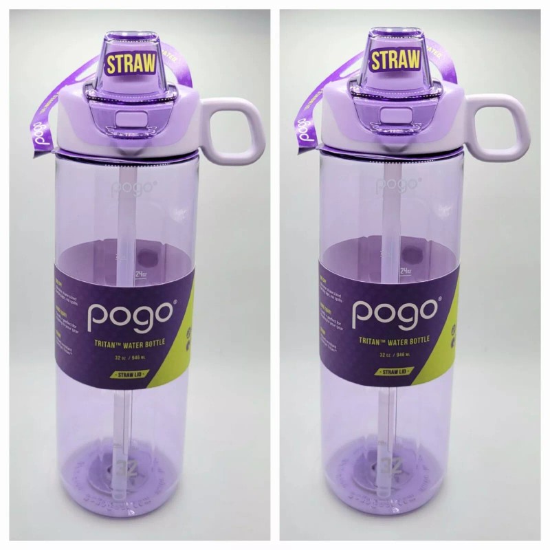 Pogo 2 Pogo Sport Tritan Plastic Water Bottle Soft Straw
