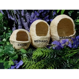 NeoNest Nido para Aves, Nido para agapornis en Jaulas Grandes, Decoracion del Hogar, para Jaulas Grandes, Artesanal, Nido Esferico, Casa de pajaros, Decoracion de jaulas Grandes (Beige, Grande)