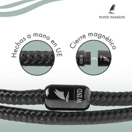 Wind Passion - Pulsera Náutica de Cuerda Trenzada Con Cierre Magnético Para Hombres y Mujeres que aman la naturaleza y las experiencias al aire libre. impermeable, con estilo y unisex