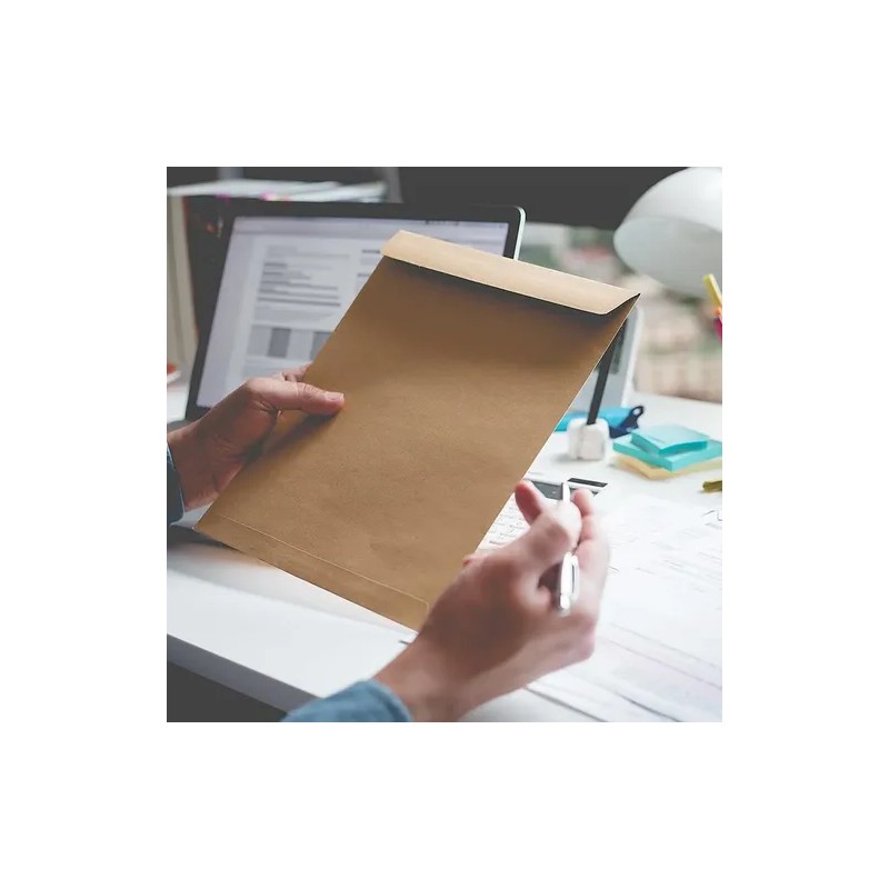 Sobres de Papel Kraft A4 Pack 100 Ecológicos Amarillos