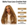 9 packs Boho Faux Locs Crochet Hair, 30 Inch, Honey