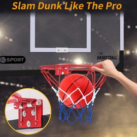 Upgrade Basketball Hoop Set - Extra Large 26" x 17" Pro Indoor Basketball Hoop for Door & Wall with 2 Balls, Complete Accessories, Basketball Toy Gift Perfect for Boys Girls Teens Adults