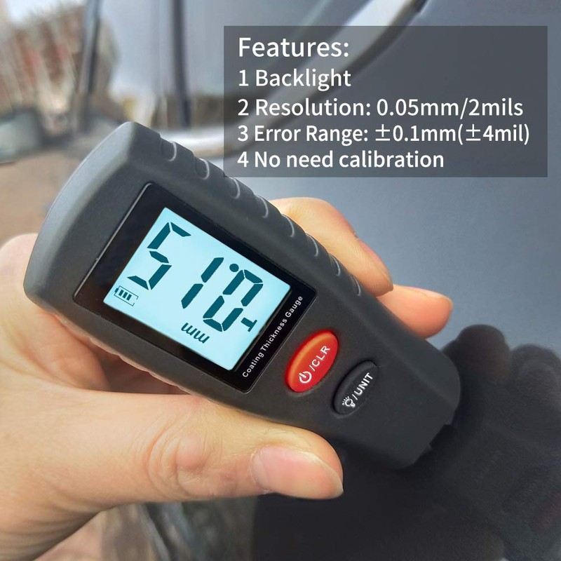 Paint Thickness Gauge | Digital Meter for Automotive Coating Thickness