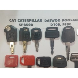 All (14) Equipment Keys, Cat, Komatsu, Bobcat, Hitachi, Kubota, John Deere, Case,,.