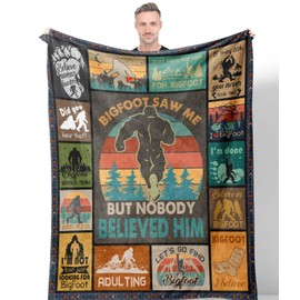 Hocgiwd Bigfoot Gifts, Sasquatch Gifts, Big Foot Sasquatch Gifts, Bigfoot Gift for Men Women, Birthday Gift for Sasquatch Lovers, Big Foot Gifts Blanket 50"x40"
