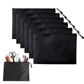 Pack of 6 Money Bags, Bank Bag, A5 Oxford Fabric Bank Bag, Money Bag with Zip, Bank Folder, Large, Cash Storage, Wallet, Document Bag for School, Home, Business