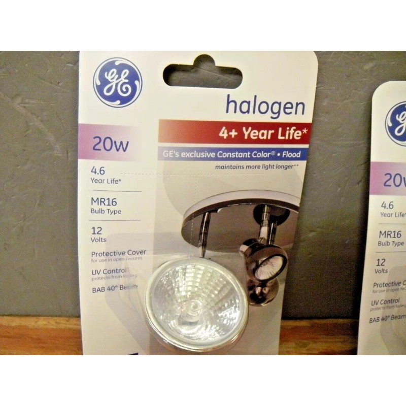 GE Halogen 20w Mr16 BAB/CG 12 Volts Floodlamp Qty=2 per