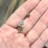 LionGothic Belly Navel Ring Dangle Fairy Faerie with Prong Setting