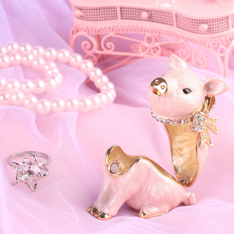 PIEARTH EX309-1 Jewelry Box, Ribbon Pig, Zinc