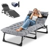 DoCred Heavy Duty Chaise Lounge Chair, Adjustable 5-Position Folding Chaise