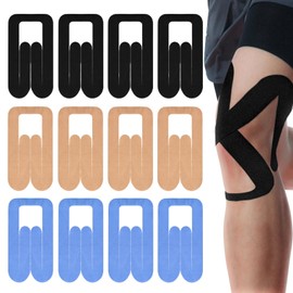 Katslyn 12 PCS Knee Support Tape, Precut Kinesiology Tape for Knees, Breathable and Comfortable, Flexible and Waterproof, Long-Lasting and Stable, Provides Support and Stability to Muscles
