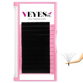 VEYES Easy Fan Lashes 0.03 0.05 0.07 C/CC/D Curl 8-20mm Mixed & Single Length Volume Eyelash Extensions Tray, Matte Black, Professional Supplies for Lash Techs (0.03 C 15-20mm)