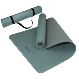 WOHAO 8mm Thick Non-Slip Yoga Mat - Large 72"x32", Eco-Friendly & Odorless with Carrying Strap, Extra Wide & Durable for Yoga, Pilates & Home Gym (Dark green+Dark gray)