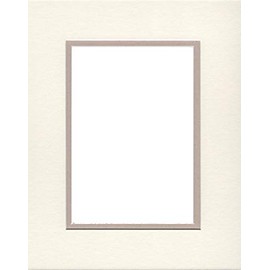 Pack of (2) 16x20 Double Acid Free White Core Picture Mats Cut for 11x14 Pictures in Cream and Light Tan