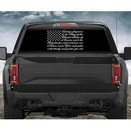 20" I Pledge Allegiance #1 American Flag Car Sticker Truck Window Vinyl Decal Color: Matte Black