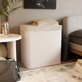 Red Lantern Sentaku Bamboo Laundry Hamper - White