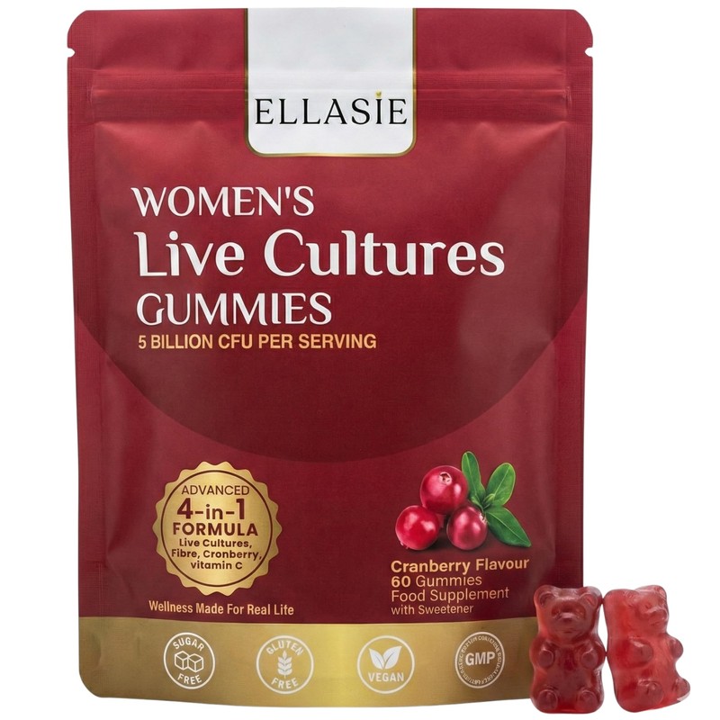 ELLASIE Cranberry Gummies for Women with Probiotics – 5 Billion
