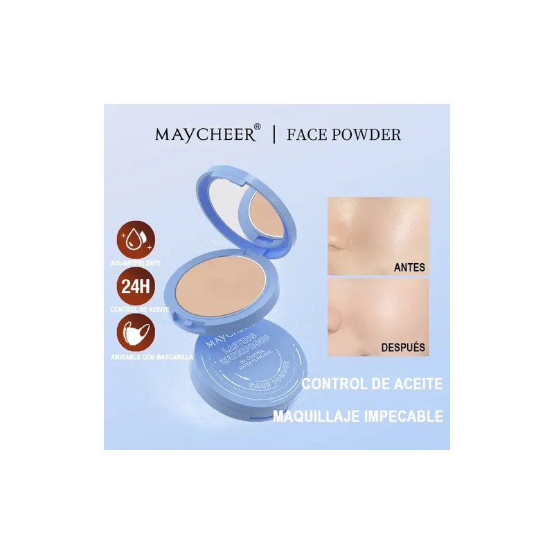 Base Maquillaje Polvo Compacto Fijador Mate 2 Unidades