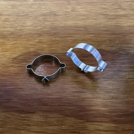 Unknown STEEL DOUBLE 1- 1/8" BICYCLE BRAKE SHIFT CABLE CLAMPS CLIPS VINTAGE NOS