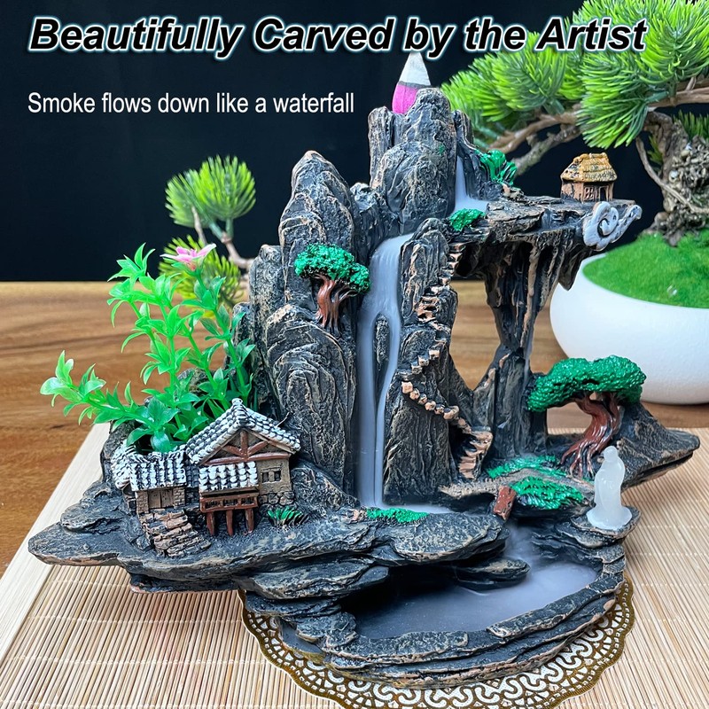 Zvaiuk Mountain Waterfall Incense Burner，Backfall Incense Holder River, Incense Falls