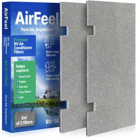 Premium RV AC Filter Replacement - Triple-Stage Air Filters for Dometic Duo Therm Air Conditioner - 7.5"x14" AC Filters for Camper, Motorhome, Travel Trailer, RV Fifth Wheel Must Haves Parts -2Filters