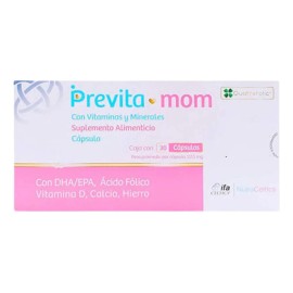 Suplemento Alimenticio Previta Mom Vitaminas Minerales 30u Sabor