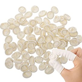 Rubber Finger Cots, 200pcs Disposable Natural Finger Cots Latex Anti-static Finger Covers Nail Art Gloves