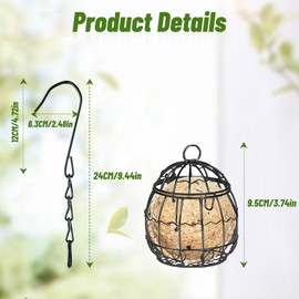 8 Pcs Suet Bird Feeders for Outside Hanging, Metal Wild Bird Feeders