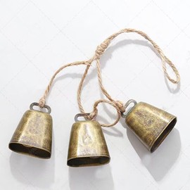 Yuzita Cow 3 Pcs Hanging Bell Angel Christmas Decoration Boho Christmas Bell Decoration The Golden Bell of the Golden Bell