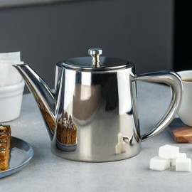 Café Olé Derwent Teiera, 370 ml, per 1 persona, acciaio inossidabile, desing moderno con finitura a specchio, beccuccio perfetto per versare