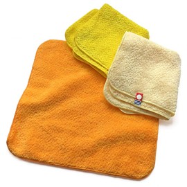 Imabari Towel, 100 Colors, Mini Handkerchief, Set of 3, Hyakka Ran, M Color (Orange A)