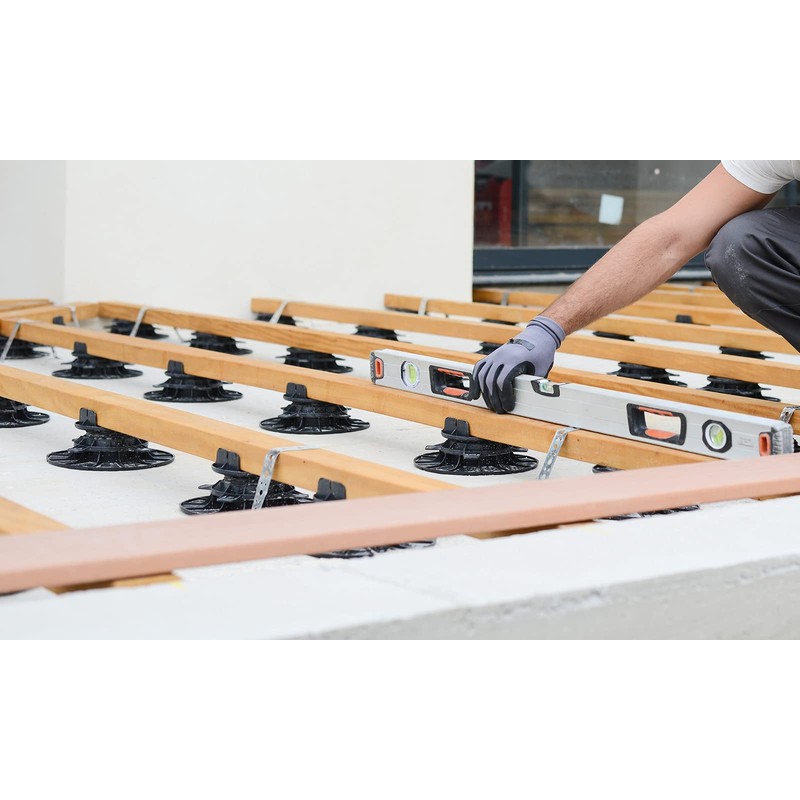 WilTec Stilt Bearing for Patios, 2700 kg, 33-64 mm, Height-Adjustable