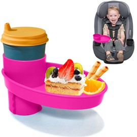 Toddler Travel Tray Kit,Expandable 360° Cup Holder & Tray for Car Seats, Booster Seats, and Strollers - Road Trip Essentials for Toddlers