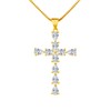 FineryGal Dainty Gold God Cross Necklace for Women Crystal Clear