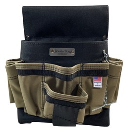 BOULDER Bag ULT 120 Ultimate Electrician Single Pouch. Tan. Tool Belt Ready Durability Wide Mouth, Deep Pockets, Pro Box Design. Made in The USA.
