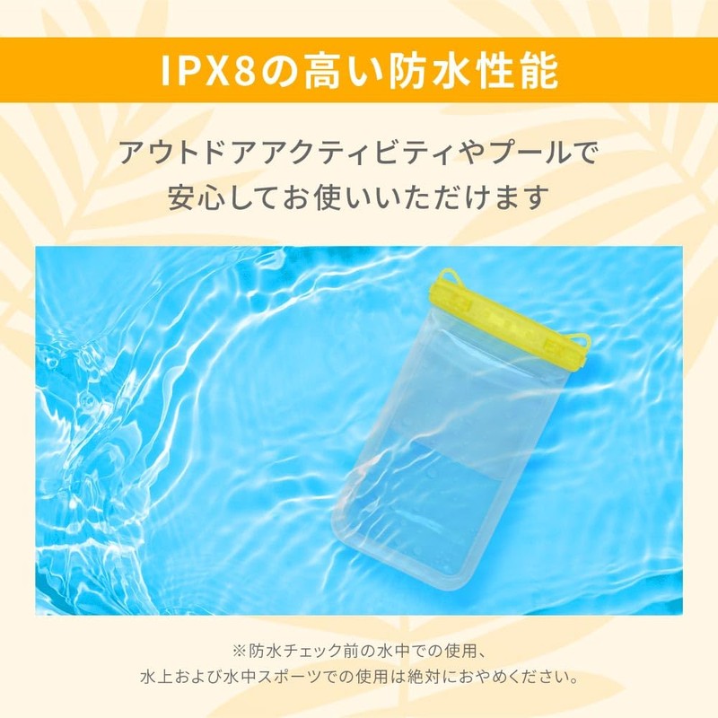 OWL-WPCSP23-BK Waterproof Case, IPX8 Certified, Separate Pockets, Touch Payment, Touch