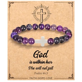 Christian Christmas Gifts for Women, Religious Cross Bracelet Gifts for Women/Daughter/Friend/Sister/Grandma/Granddaughter/Godmother, Inspirational Birthday Faith Based Jewelry Gifts Jesus Bracelet