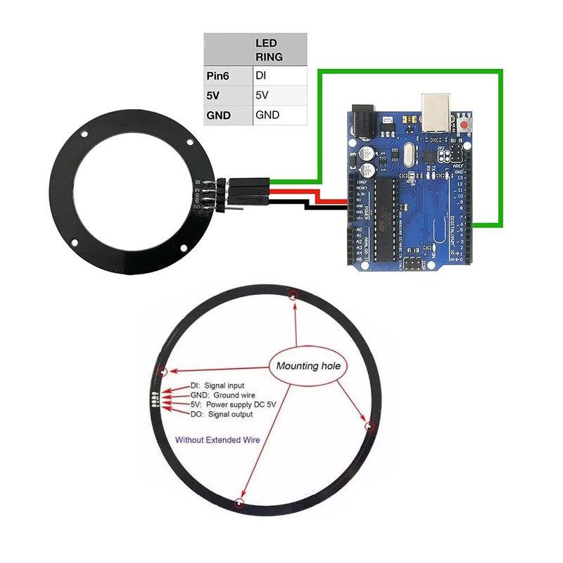 45 RGB LED Ring 45 X WS2812 5050 Full Colour