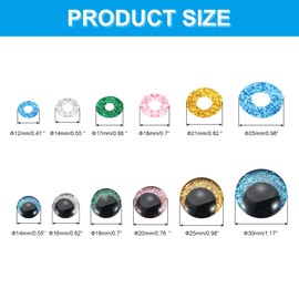 PATIKIL 14-30 mm Lightning Safety Eyes, Pack of 56 Doll Eyes, Realistic Colourful Crochet Safety Eyes for Decoration, Crochet Accessories, Doll Craft, Blue, Gold, Pink, Green, Silver