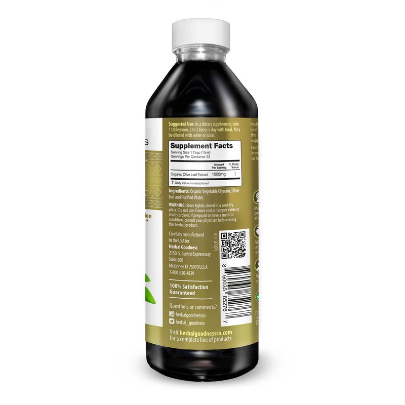Herbal Goodness Olive Leaf Extract Liquid - Immune Support -