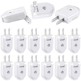 Flutesan 15 Pcs Extension Cord Replacement Plug 2 Prong 125V 15A Male Power Plug Rotatable Electric Plugs Lamp Plug for Small Appliances Power Strips DIY Craft Projects (White)