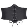 JASGOOD Women's Black Lace-up Corset Elastic Wide Belt, Tied Waspie