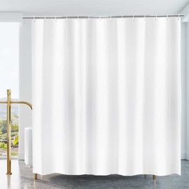 YISURE Plastic Shower Curtain Liner, White PEVA Vinyl Shower Curtain for Bathroom, Waterproof Shower Curtain with 3 Heavy Magnets 180x180cm